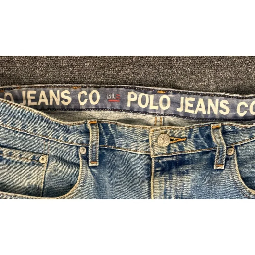 Vintage 90s Polo Jeans Co. Carpenter Jeans 34x34 Y2K Loose Fit Made in Mexico - Picture 4 of 4